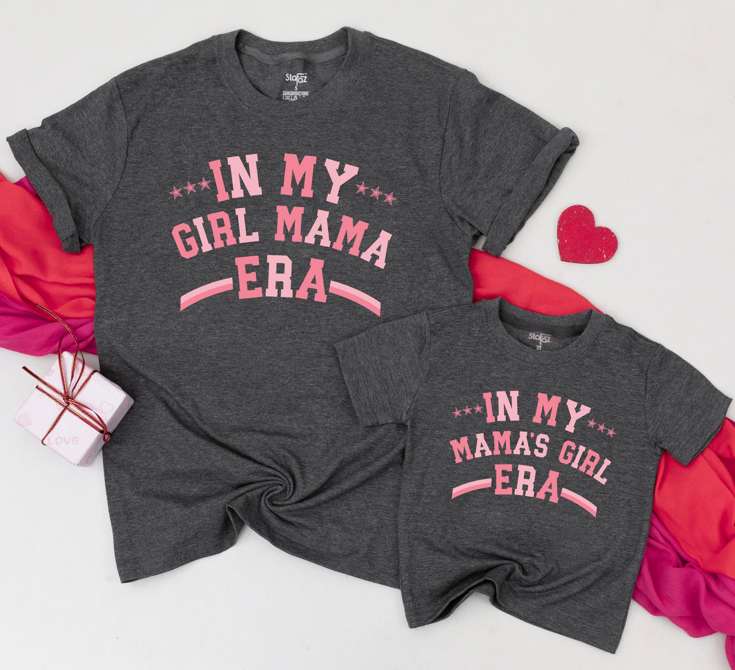 Matching Girl Mama & Mama's Girl Era Shirts, Retro Pink Design, Mom & Daughter Matching Outfit, Baby & Toddler Gifts