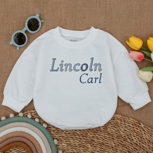 Personalized Name Boy Bubble Romper Soft Baby Bodysuit Little Brother Outfit Big Brother Matching Sibling Sweatshirt Family Clothes Gift