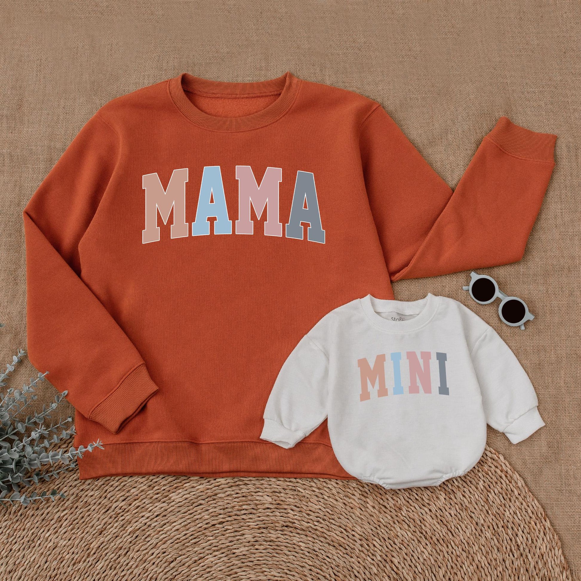 Matching Pastel Mama Mini Sweatshirts, Mother Daughter Shirts, Baby Romper, Mommy and Me Outfits, Gift for Mom, Pregnancy Reveal
