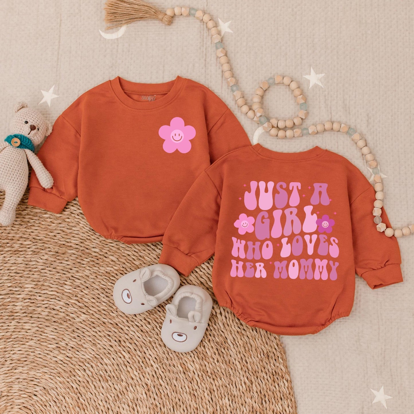 Just a Girl Who Loves Her Mommy Romper Baby Girl Outfit Baby Shower Gift Mama's Girl Romper for Baby Girl Newborn Baby Clothes