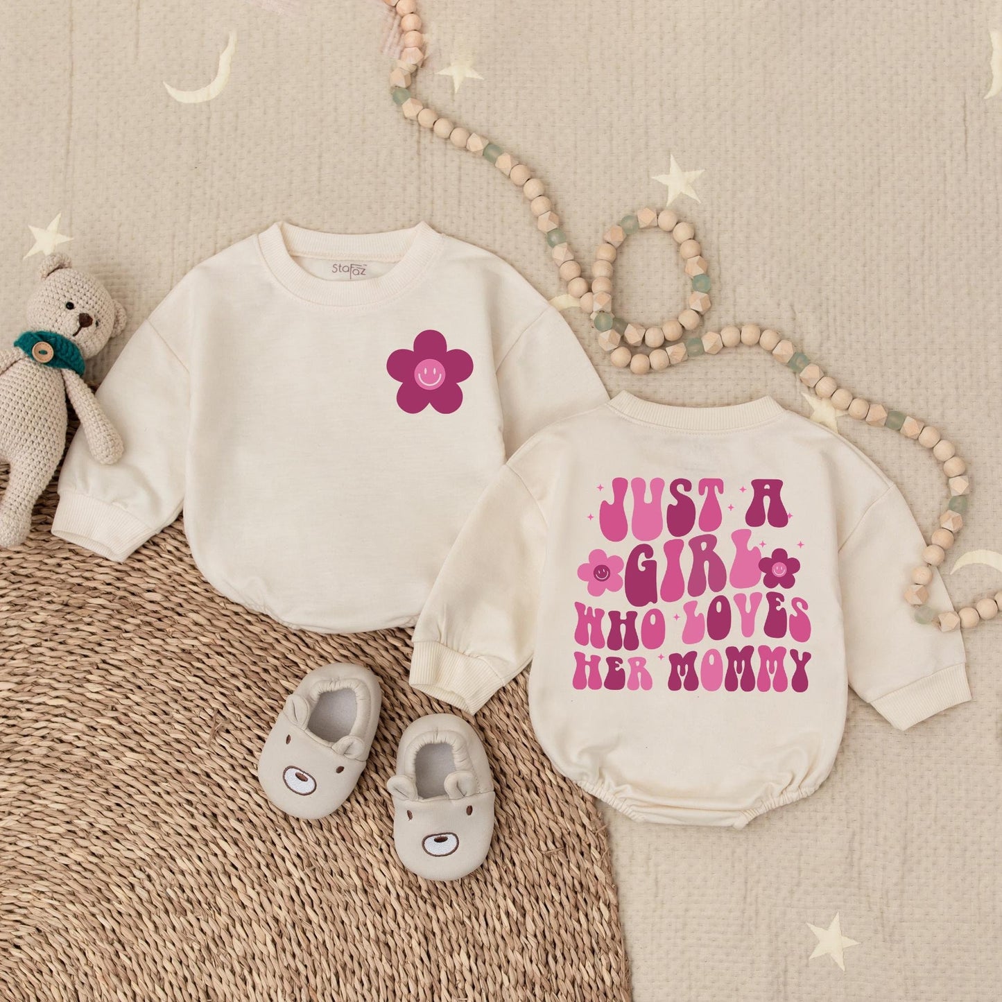Just a Girl Who Loves Her Mommy Romper Baby Girl Outfit Baby Shower Gift Mama's Girl Romper for Baby Girl Newborn Baby Clothes