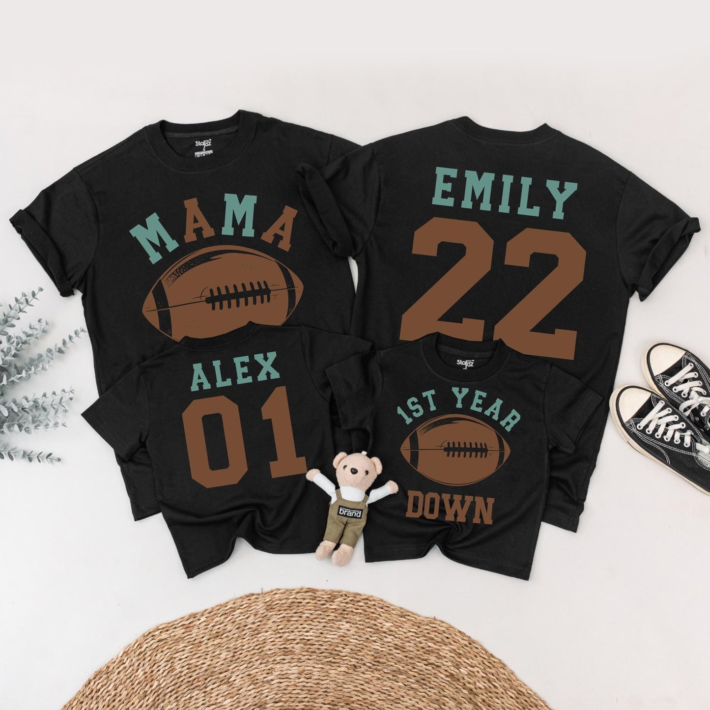 Baby Boy Football 1st Birthday Outfit | Touchdown One Family Tees