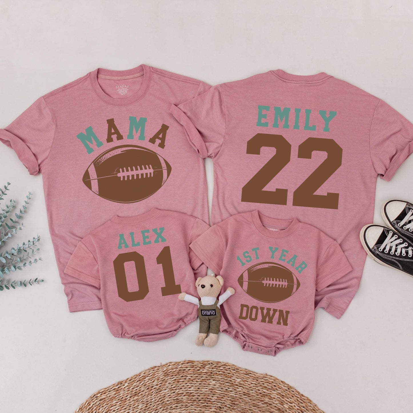 Baby Boy Football 1st Birthday Outfit | Touchdown One Family Tees