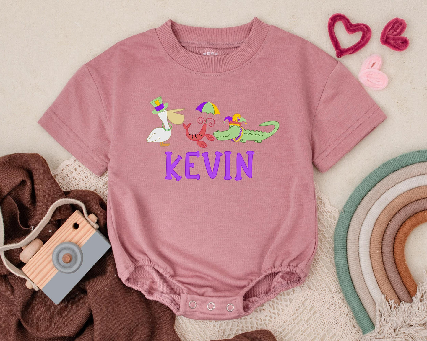 Custom Mardi Gras Baby Romper Cute Sweatshirt Outfit Unisex Baby Shower Gift Newborn Clothes