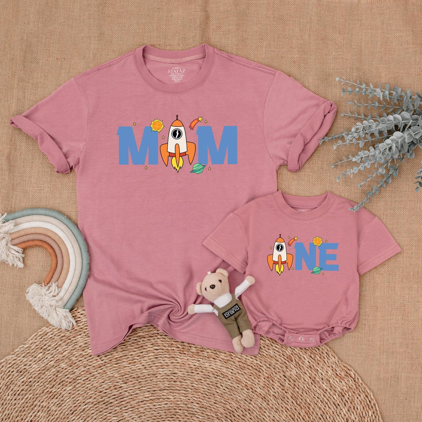 Space Birthday Matching Family Shirts, Astronaut Rocket Party Outfit, Mom Dad Baby Boy 1st Birthday, Mommy and Me Gifts
