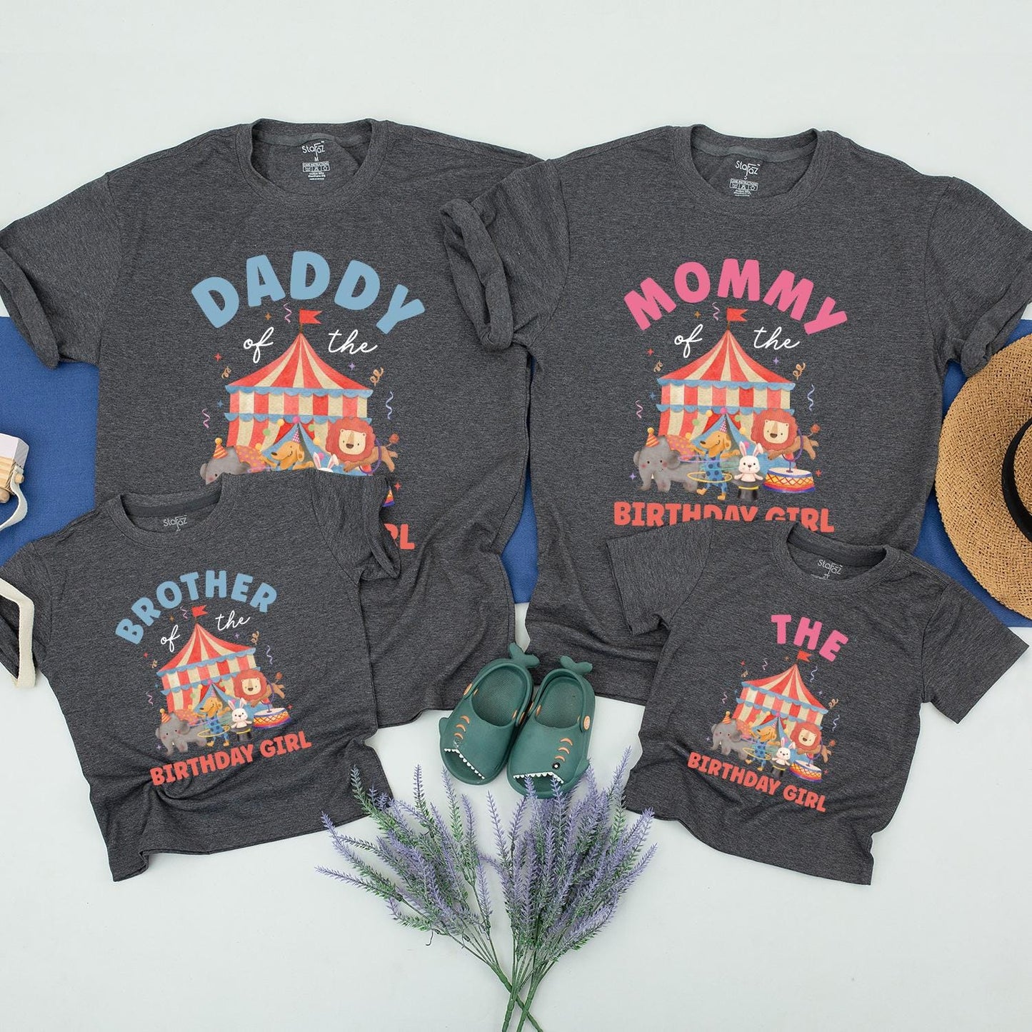 Circus Birthday Shirt Family Outfit Personalized Carnival Party Tee Custom Name & Age Celebration Fun Cotton Comfortable Festive Matching Memories