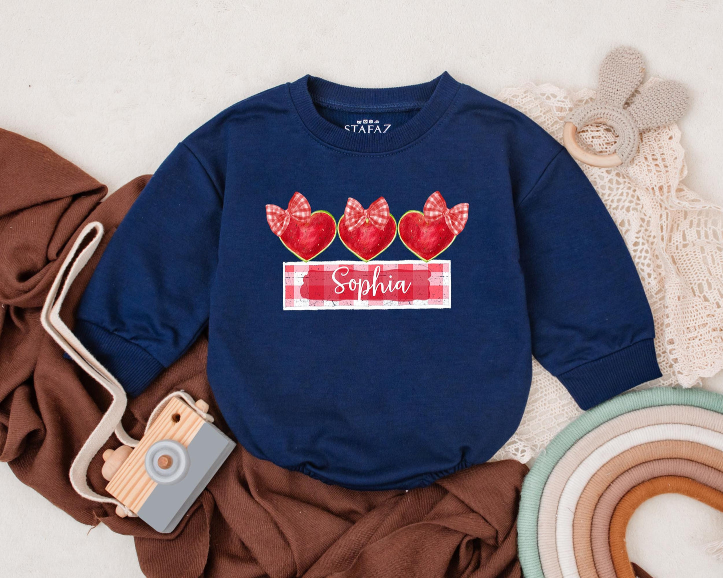 Personalized Watermelon Romper Custom Name Baby Summer Outfit Infant Bodysuit Boys Girls Watermelon Birthday Clothes