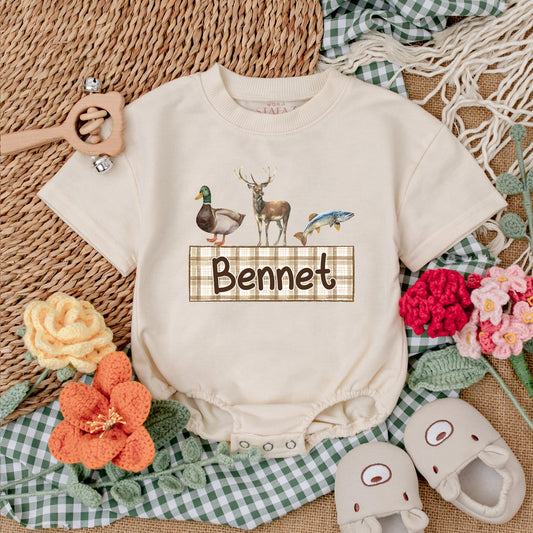 Personalized Mallard Duck Hunting Baby Boy Romper, Duck Hunting Season Gift, Hunter Baby Bodysuit, Duck Lover New Baby Gift