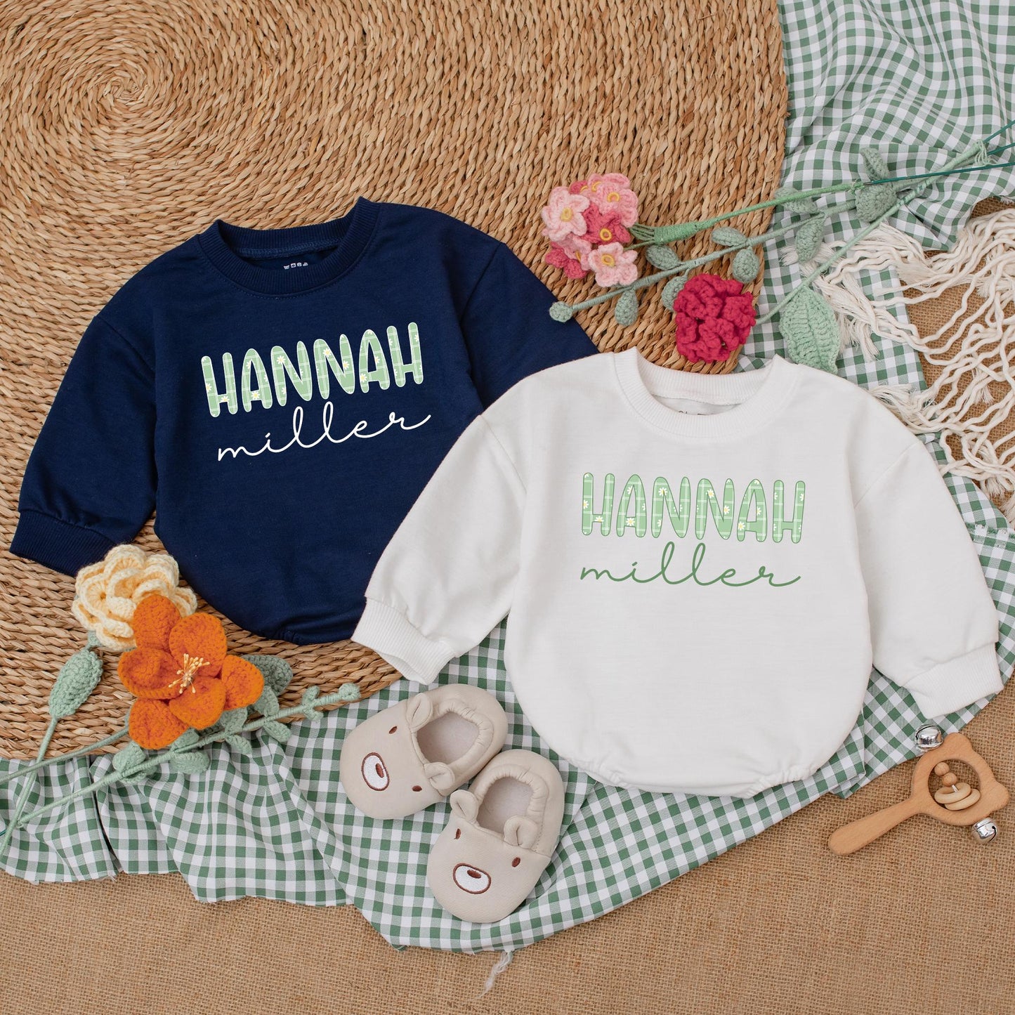 Custom Daisy Flower Romper for Baby Girl - Personalized Bubble Romper Outfit, Newborn Gift, Baby Shower Present, Coming Home Clothes