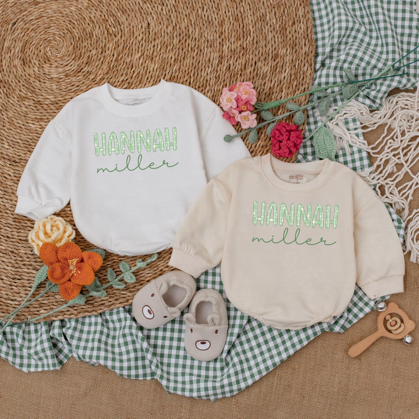 Custom Daisy Flower Romper for Baby Girl - Personalized Bubble Romper Outfit, Newborn Gift, Baby Shower Present, Coming Home Clothes
