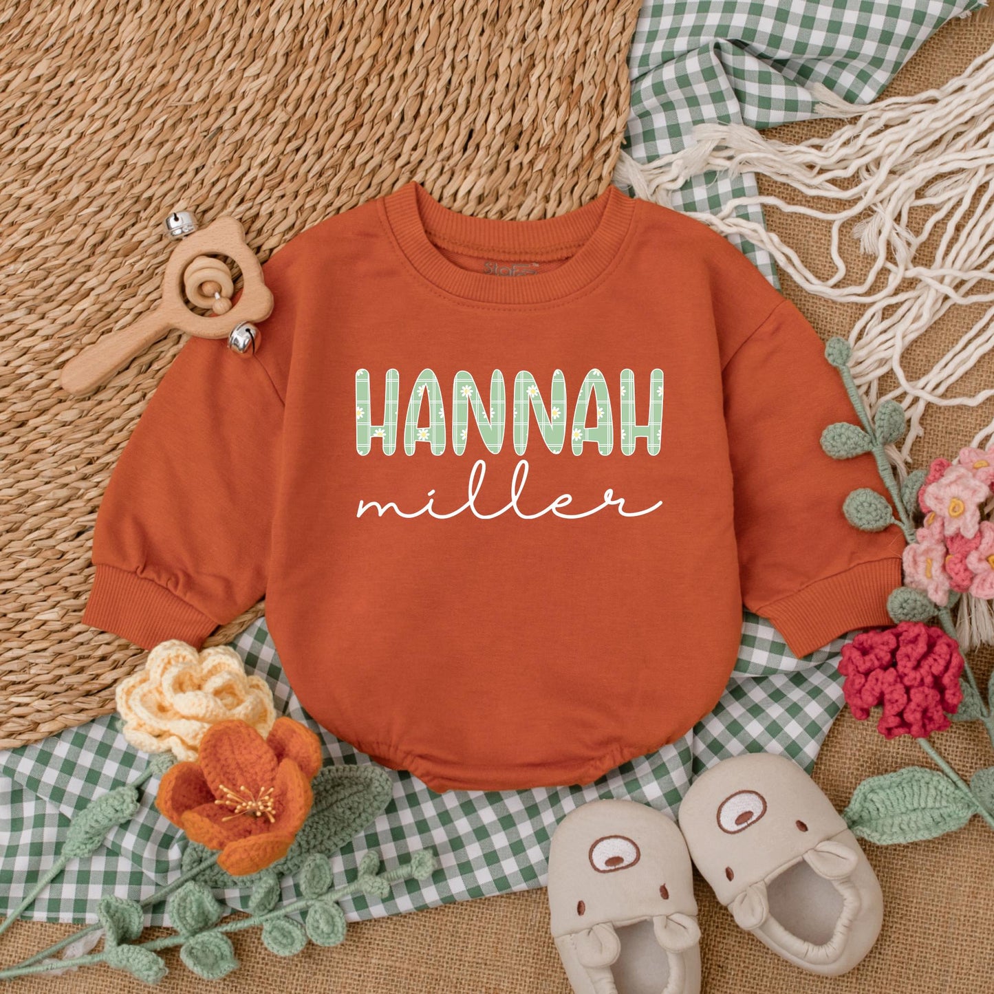 Custom Daisy Flower Romper for Baby Girl - Personalized Bubble Romper Outfit, Newborn Gift, Baby Shower Present, Coming Home Clothes