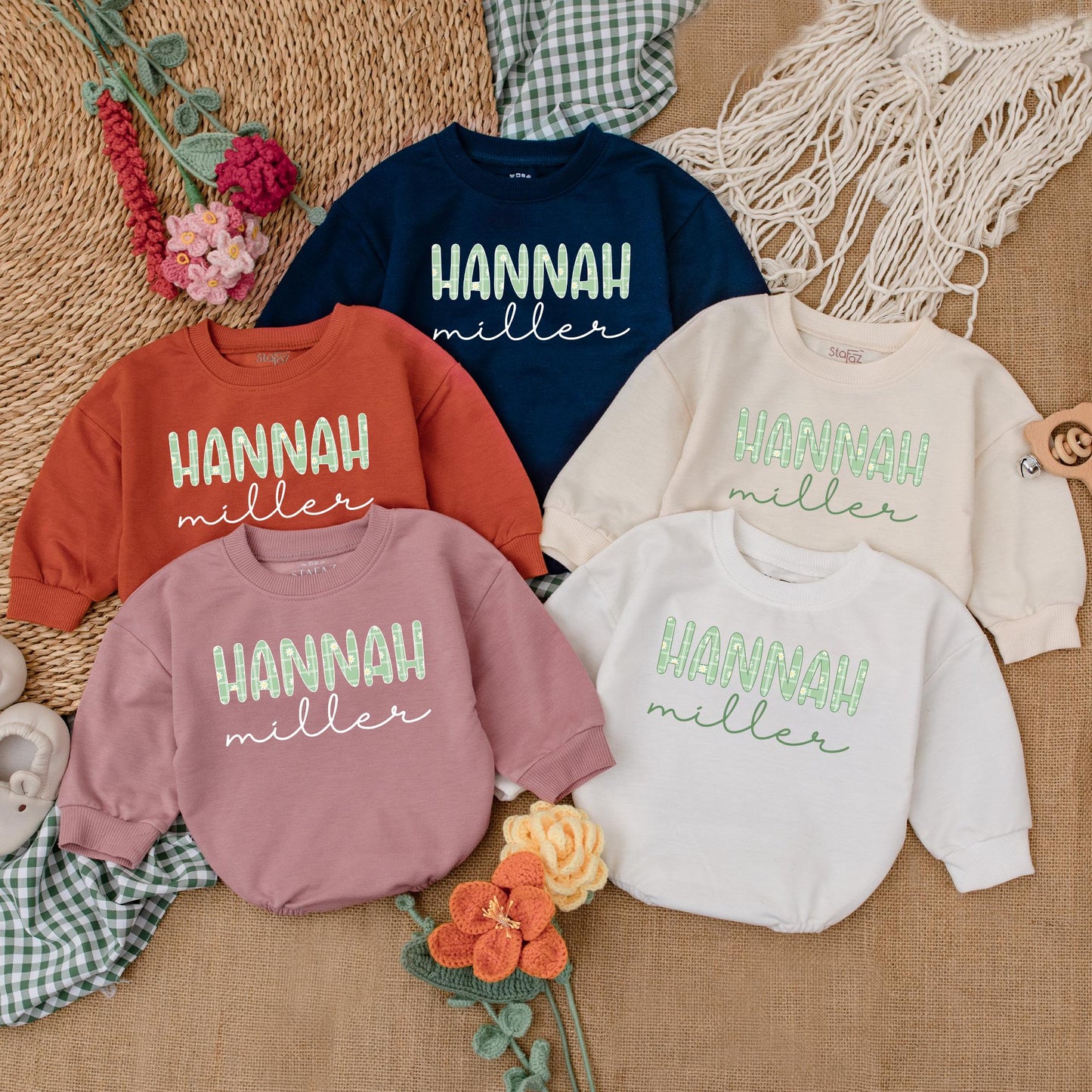 Custom Daisy Flower Romper for Baby Girl - Personalized Bubble Romper Outfit, Newborn Gift, Baby Shower Present, Coming Home Clothes