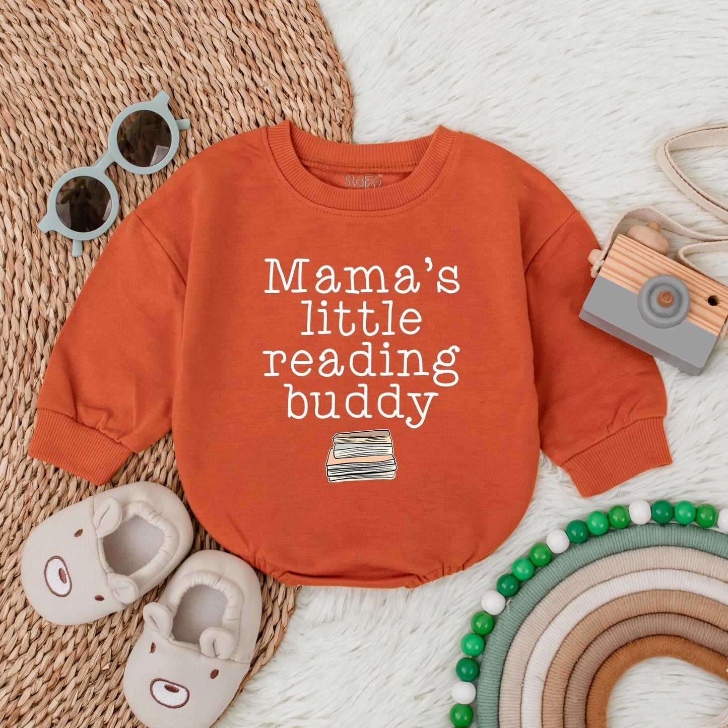 Mama’s Little Reading Buddy Bubble Romper – Cute Baby Reading Outfit – Personalized Baby Romper for Book Lovers – Perfect Baby Gift