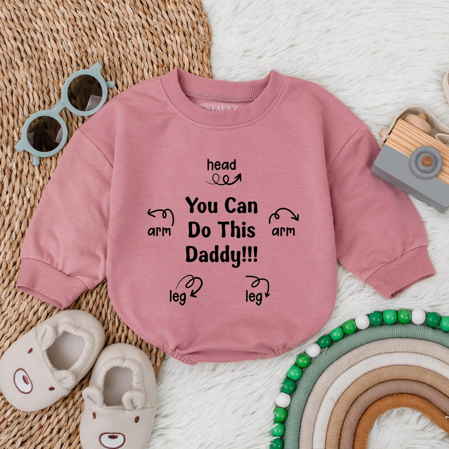 "You can do this daddy" Baby Bubble Romper, a sweet Newborn Bodysuit. Perfect Father's Day Gift Minimalist Infant Baby Shower Present Clothing
