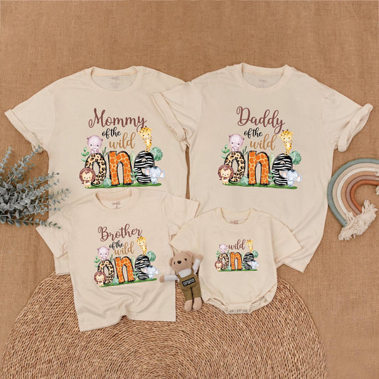 Wild One Safari Birthday Family Matching Shirt Mommy and Me Outfit Boys First Birthday