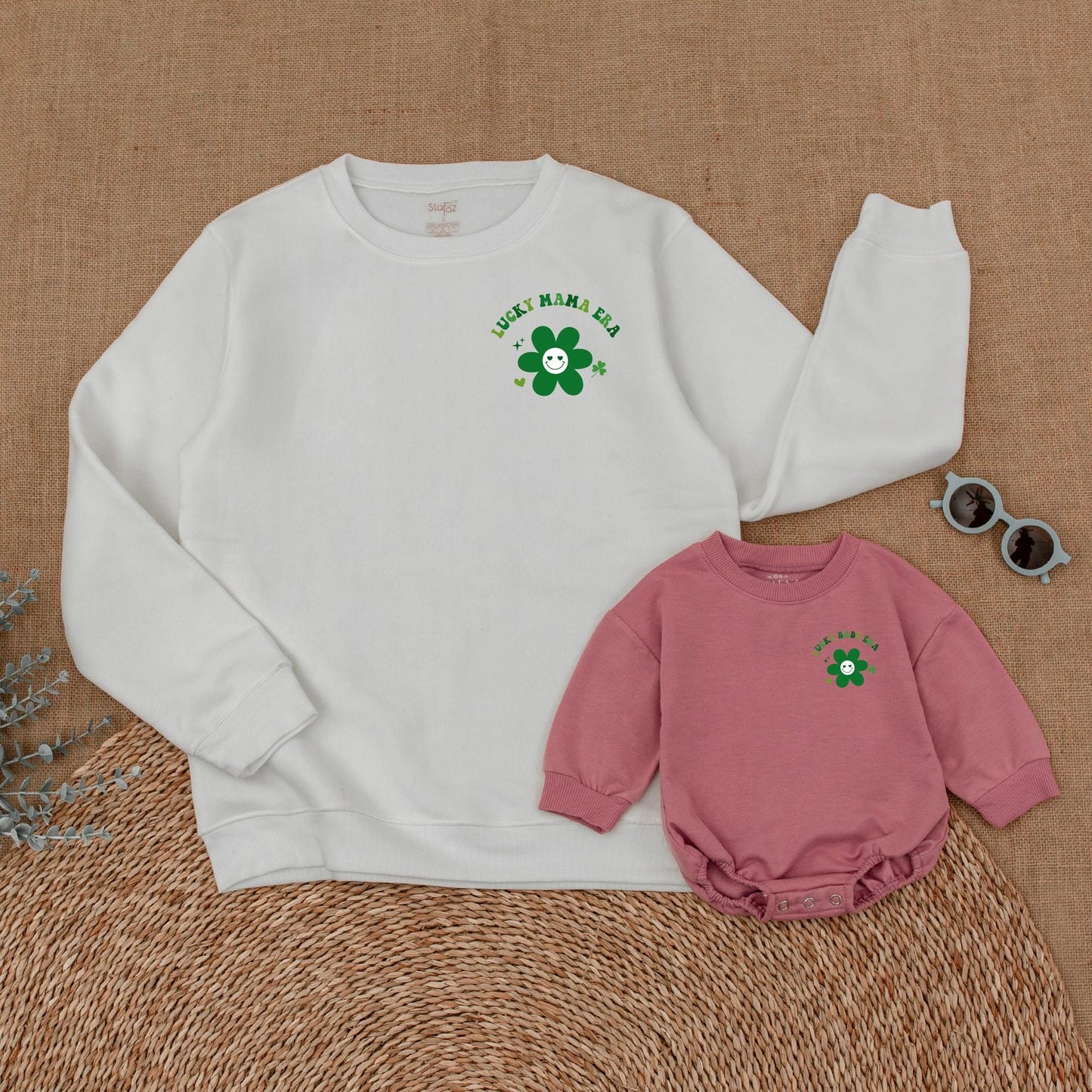 Lucky Mama and Baby Era Sweatshirt St Patrick's Day Mommy and Me Outfit Family Matching Sets