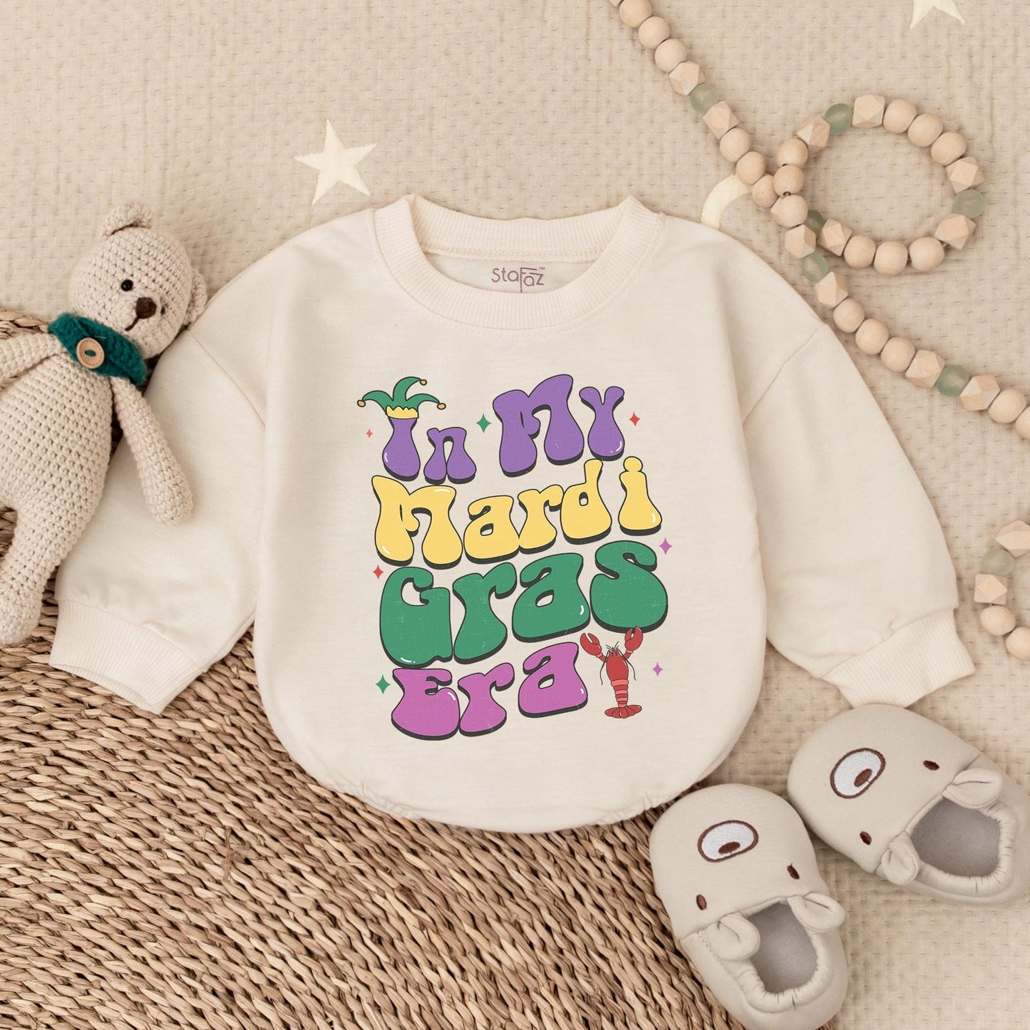 Mardi Gras Baby Romper Outfit for Boy: Fat Tuesday King Cake Party Gift, Cute Baby Clothes, Fun Newborn Bodysuit, Celebrate!