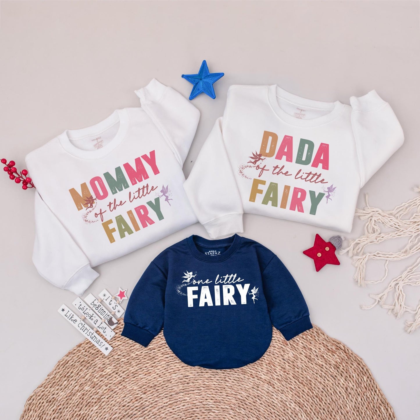 Little Fairy First Birthday Matching Family Sweatshirt Magical Garden Party Mommy and Me First Birthday Girl Outfit 1st Birthday