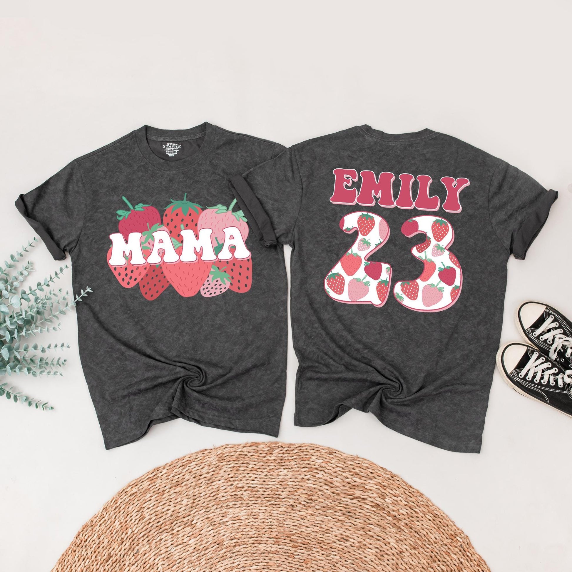 Berry Sweet First Birthday Family Matching Shirts Mama & Me Strawberry Theme Outfit Toddler 1st Birthday Celebration Joyful