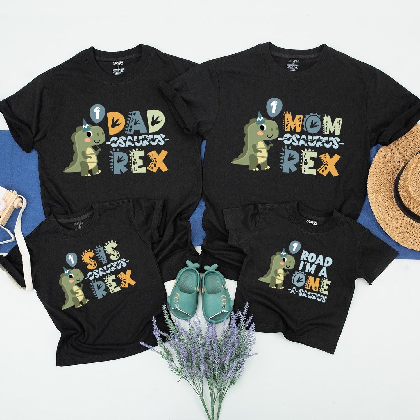 Matching Dino Birthday Shirts: One-A-Saurus 1st Birthday Outfit Family Tees for Mom Dad Boy Girl