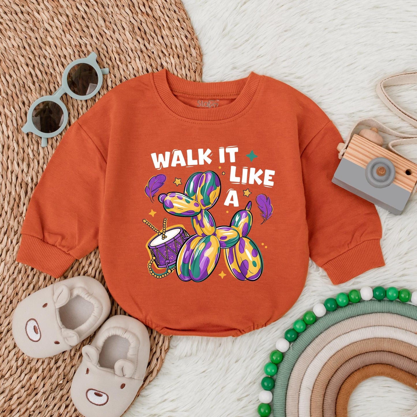 Mardi Gras Bubble Romper Funny King Cake Baby Bodysuit Baby Shower Gift Festive Holiday Newborn First Birthday Matching Outfits