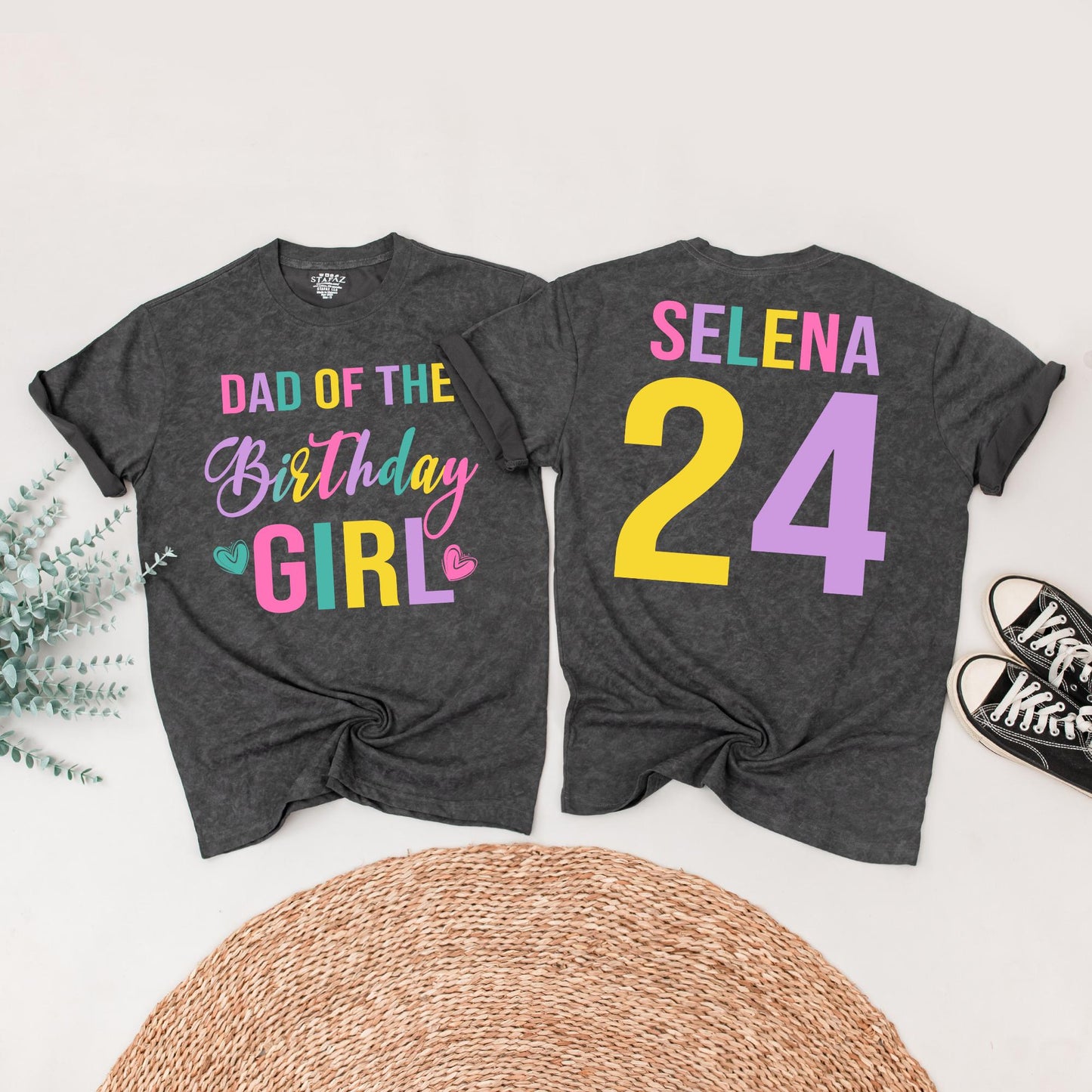 Birthday Girl Family Matching Shirts Mom Dad Colorful Celebration Outfits Fun Kids Birthday Party Tees