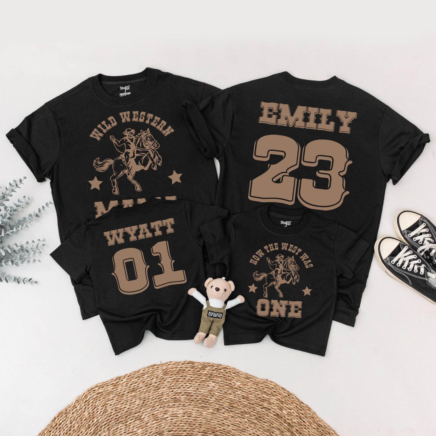 Retro Western Birthday Shirt for Baby Boy, How The West Was One 1st Birthday Outfit, Cowboy Theme, Mommy and Me Matching Family, Vintage
