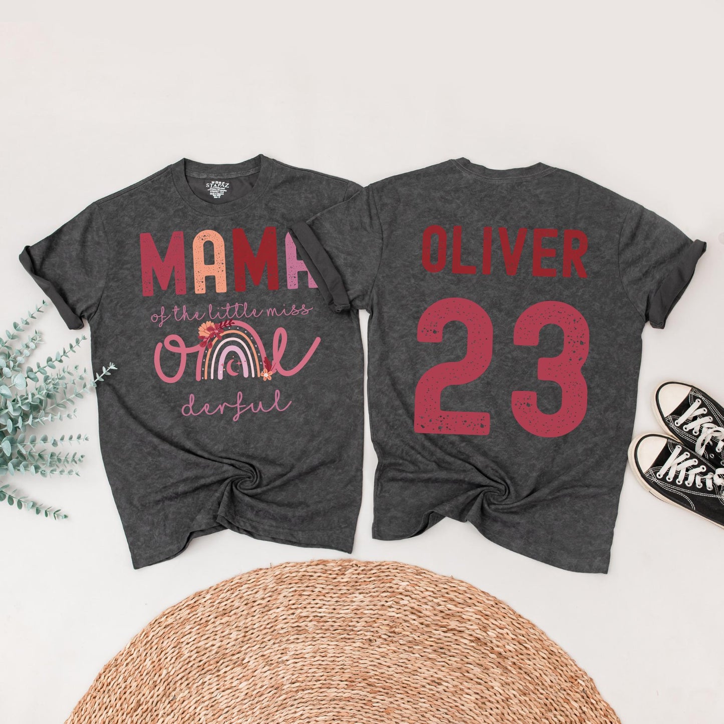 Onederful First Birthday Family Matching Shirts Boho Rainbow Little Miss One Birthday Outfit Mama Mom Daughter Celebration