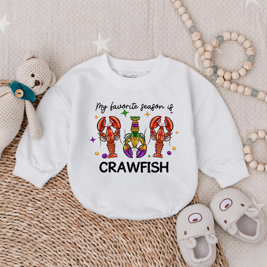 Mardi Gras Crawfish Baby Bubble Romper Festive Baby Girl Outfit Newborn Infant Clothes Holiday Vibes King Cake Celebration