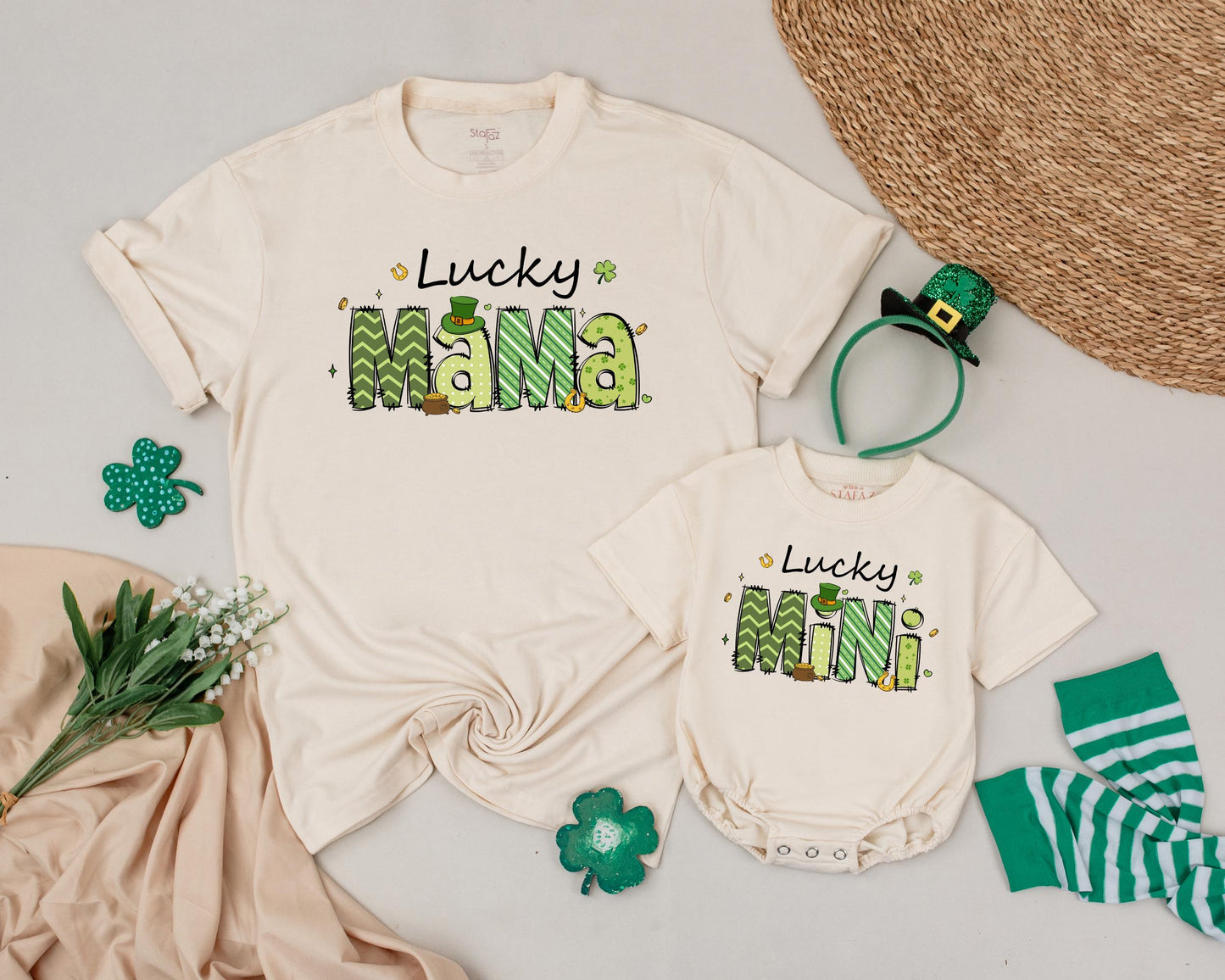 Matching Lucky Mama and Mini St. Patrick's Day Shirts, Shamrock Birthday Outfits, Personalized Family Gifts
