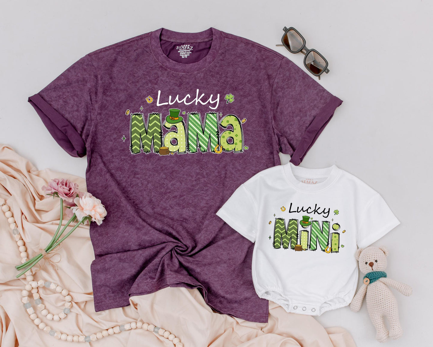 Matching Lucky Mama and Mini St. Patrick's Day Shirts, Shamrock Birthday Outfits, Personalized Family Gifts