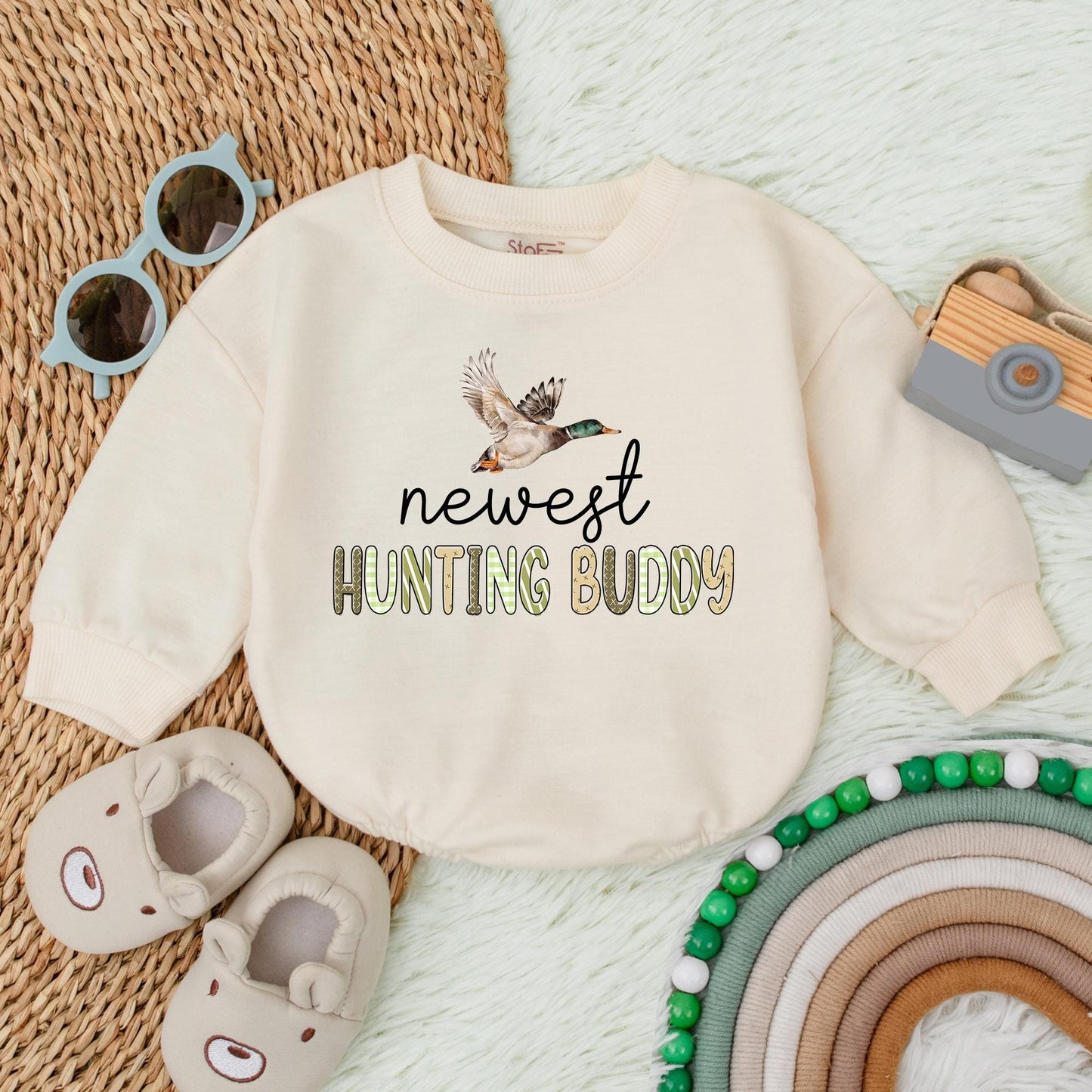 Mallard Duck Hunting Buddy Baby Bubble Romper Adorable Newborn Gift Cozy Soft Cotton Sleepsuit First Birthday Outfit