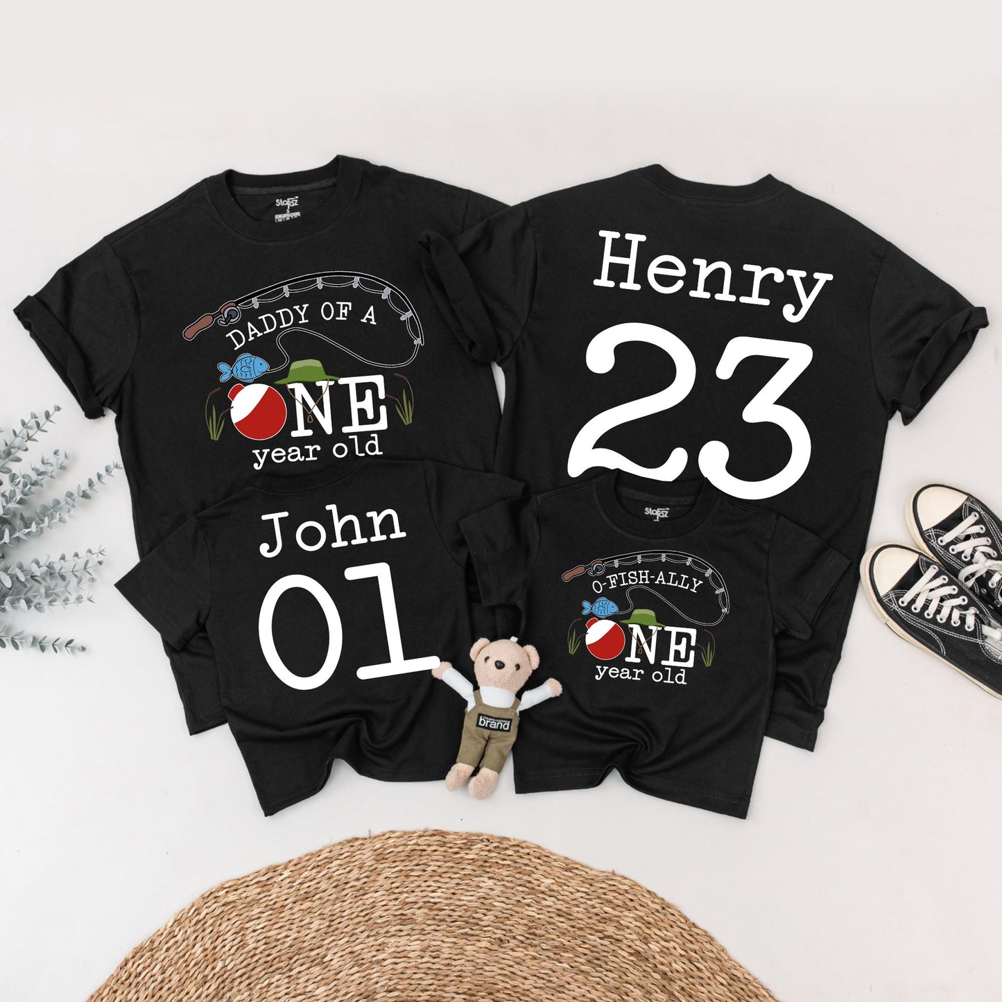 O-Fish-ally One 1st Birthday Fishing Shirt Outfit Baby Boy, Matching Family, Reel Cool Dad, Mommy and Me, Party