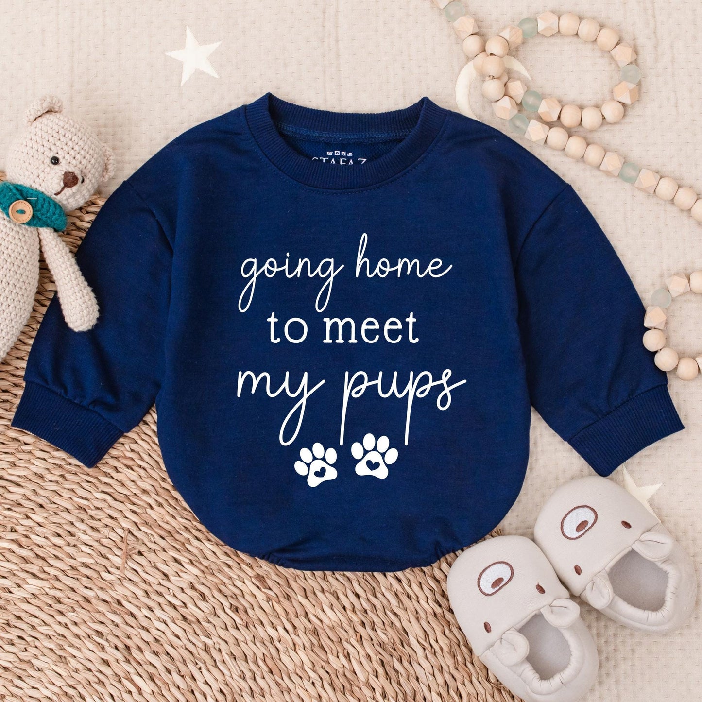 Going Home to Meet My Pups Baby Bodysuit β Personalized Newborn Outfit β Cute Dog-Themed Baby Bodysuit β Perfect for Dog-Lovers and New Parents