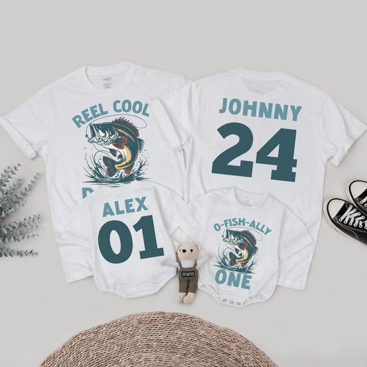 O-Fish-Ally One 1st Birthday Fishing Shirt Matching Family Outfits Baby Romper Reel Cool Dad Boy & Girl Party Wear