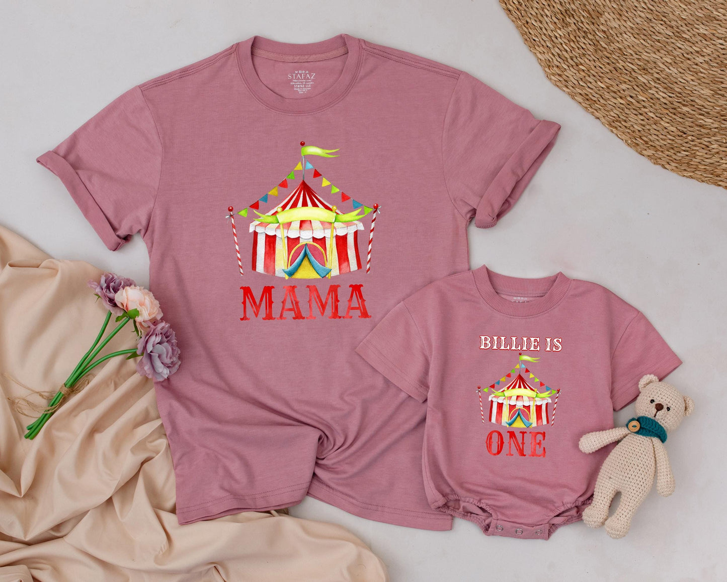 Circus Birthday Shirts Matching Family Outfits Baby's First Birthday Carnival Crew Brother Dada Mama