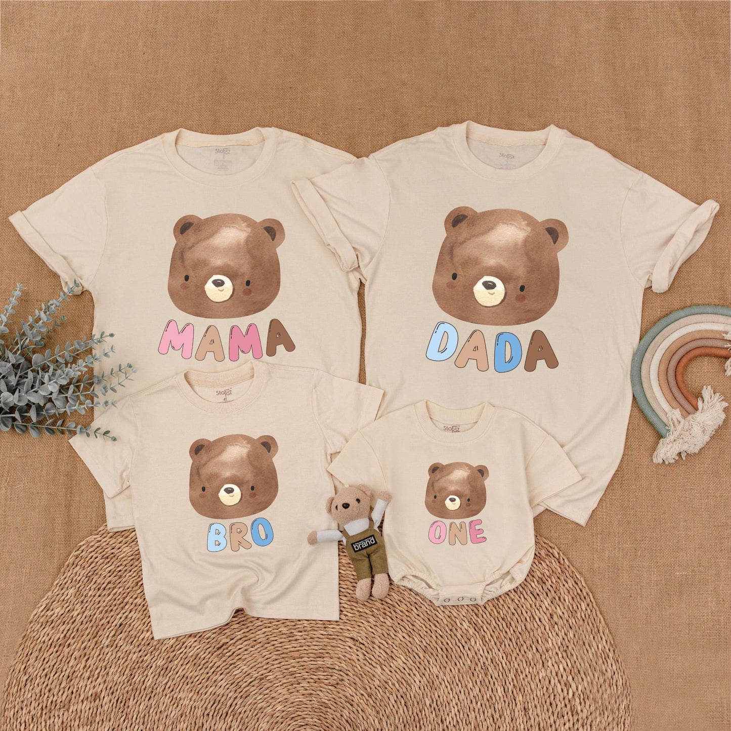 Beary First Birthday Matching Family Shirts, Mama, Dada, Bro, One Outfit, Baby Girl or Boy Birthday Bear Shirt, 1st Birthday Party Clothes, Cute Photo (138 chars)