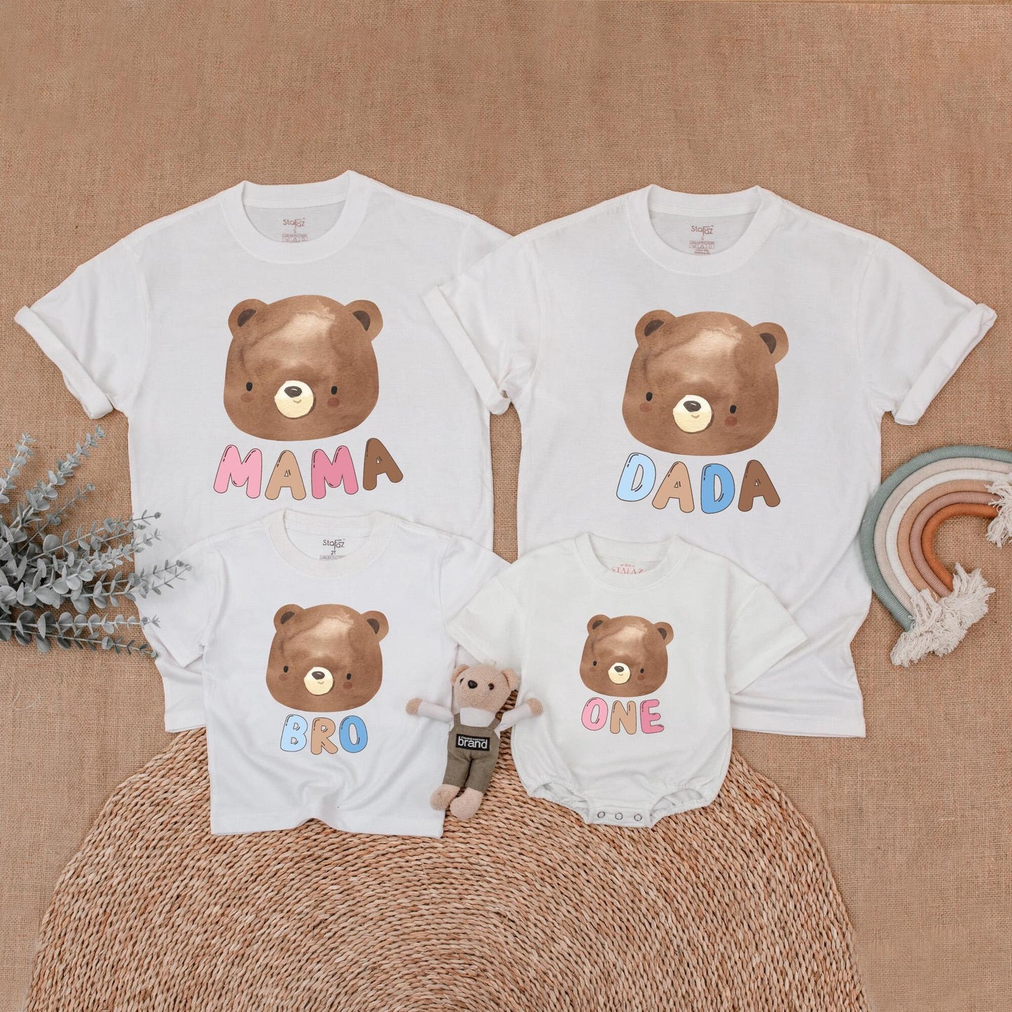 Beary First Birthday Matching Family Shirts, Mama, Dada, Bro, One Outfit, Baby Girl or Boy Birthday Bear Shirt, 1st Birthday Party Clothes, Cute Photo (138 chars)
