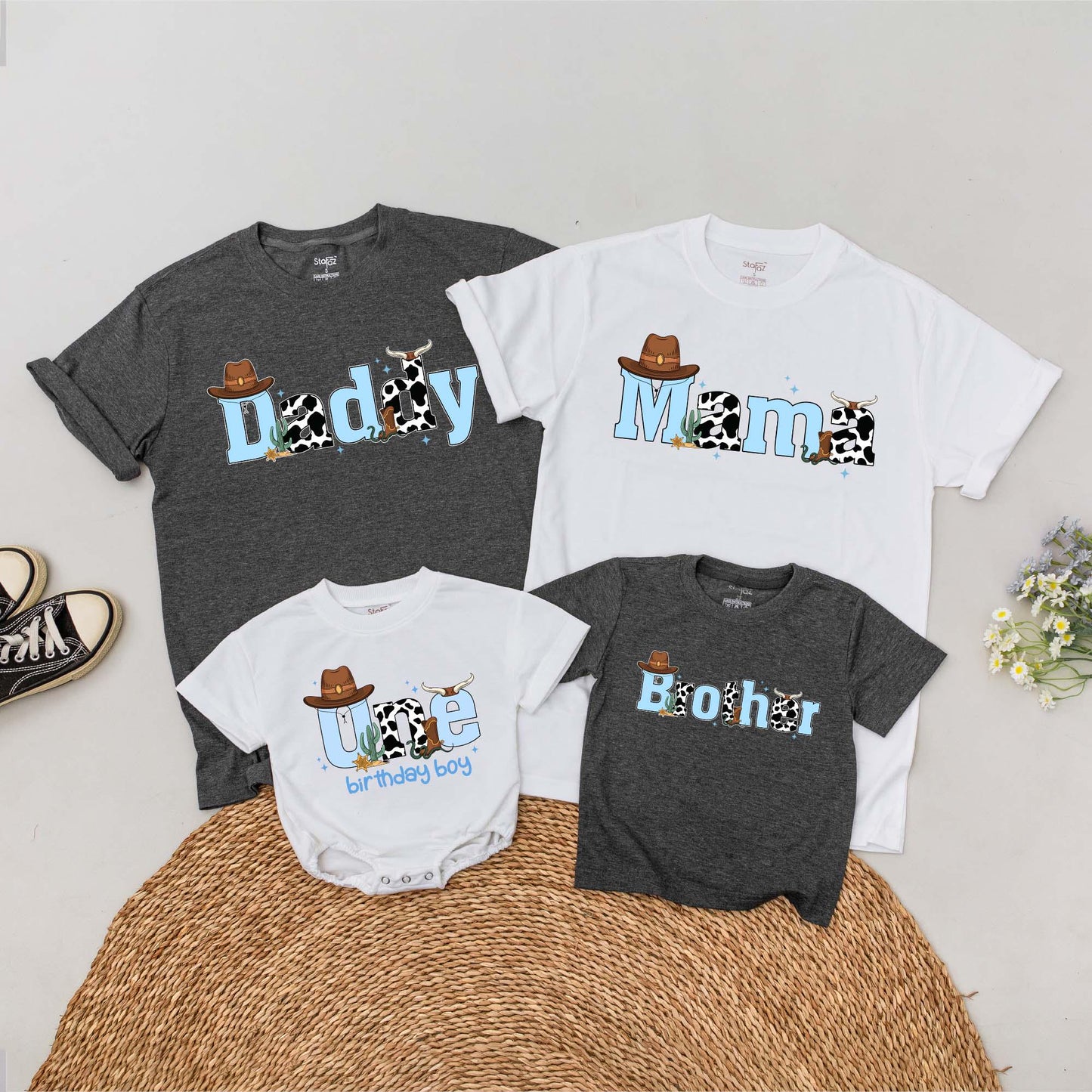 Personalized 1st Rodeo Birthday T-Shirt for Baby Boy, Wild West Cowboy Theme, First Birthday Outfit, Western Baby Clothes