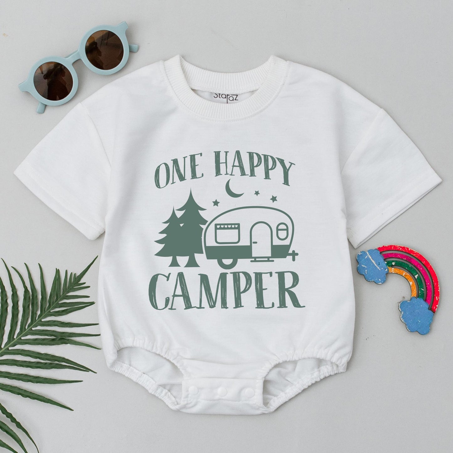 Personalized Happy Camper Family Matching T-Shirt Camping 1st Birthday Outfit Mommy and Me Tees