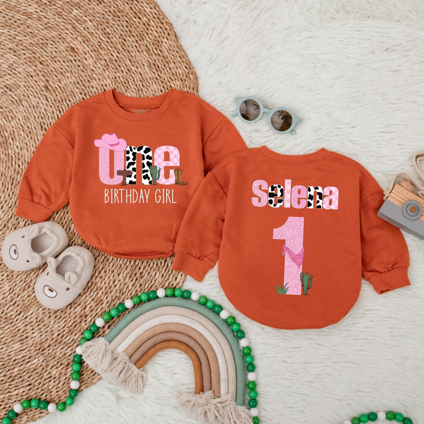 My First Rodeo Bubble Romper Western Cowgirl 1st Birthday Outfit Baby Girl Newborn Outfit Adorable Western Style Gift