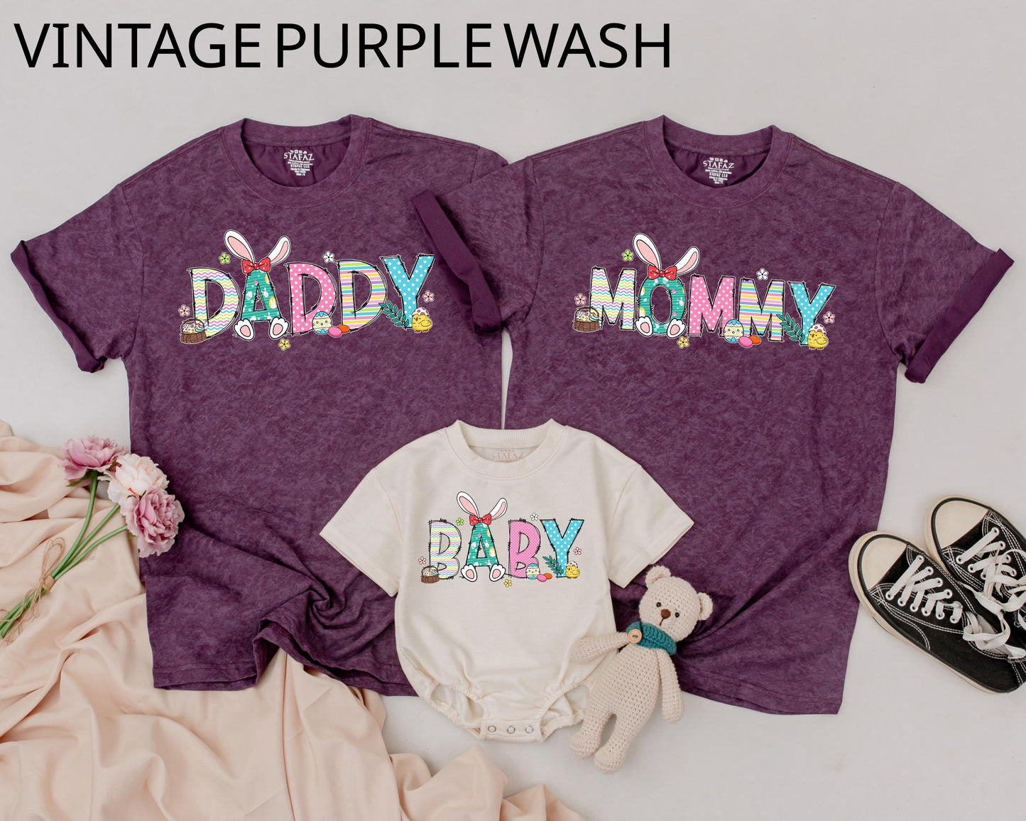 Custom Easter Bunny Family Shirts Adorable Matching Outfits for Mom & Me First Easter Day Celebration Gift