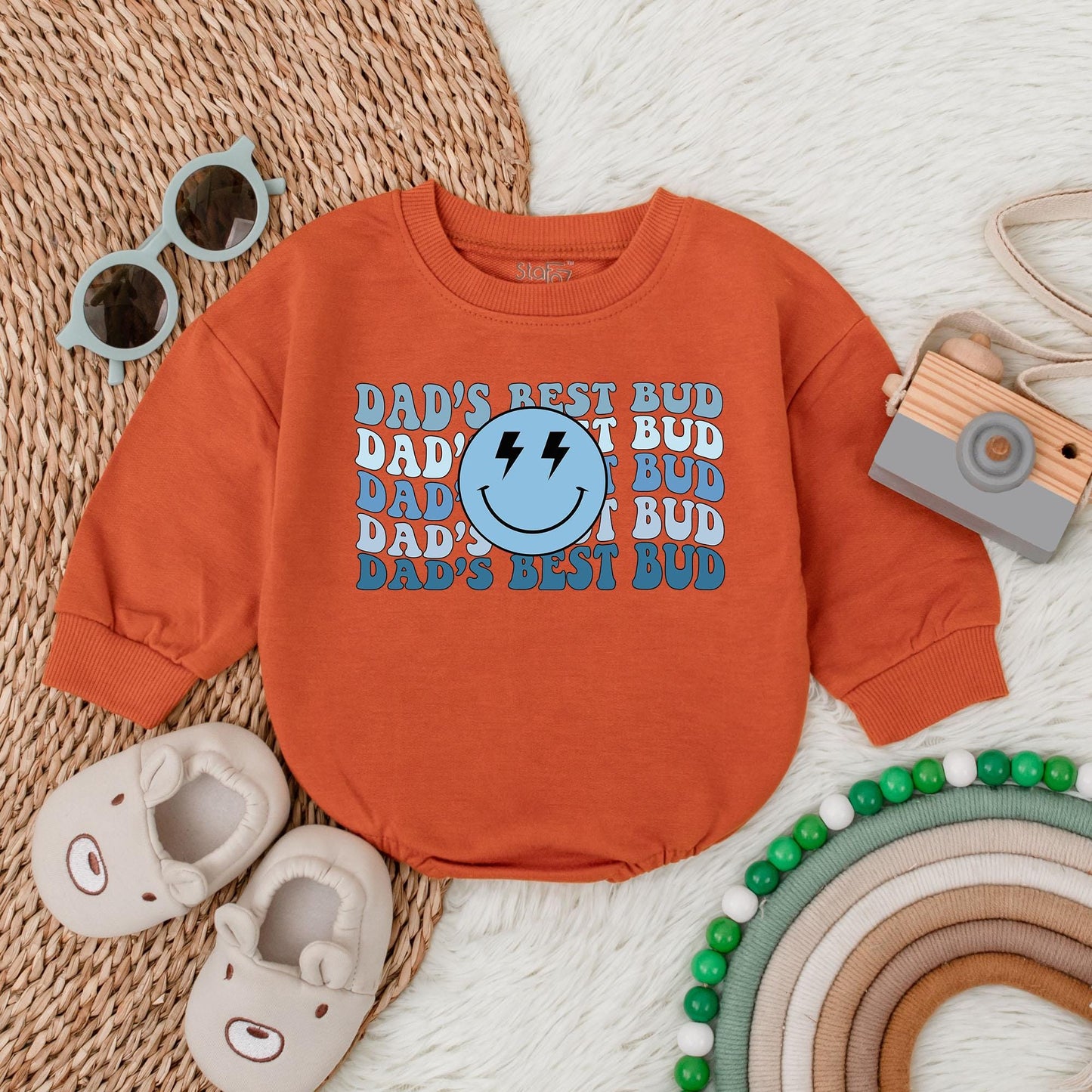 Dad's Best Bud Golfing Bubble Romper for Newborn Baby Boy or Girl - Adorable Father Son Golf Outing Bodysuit - Perfect Baby Shower & Father's Day Gift