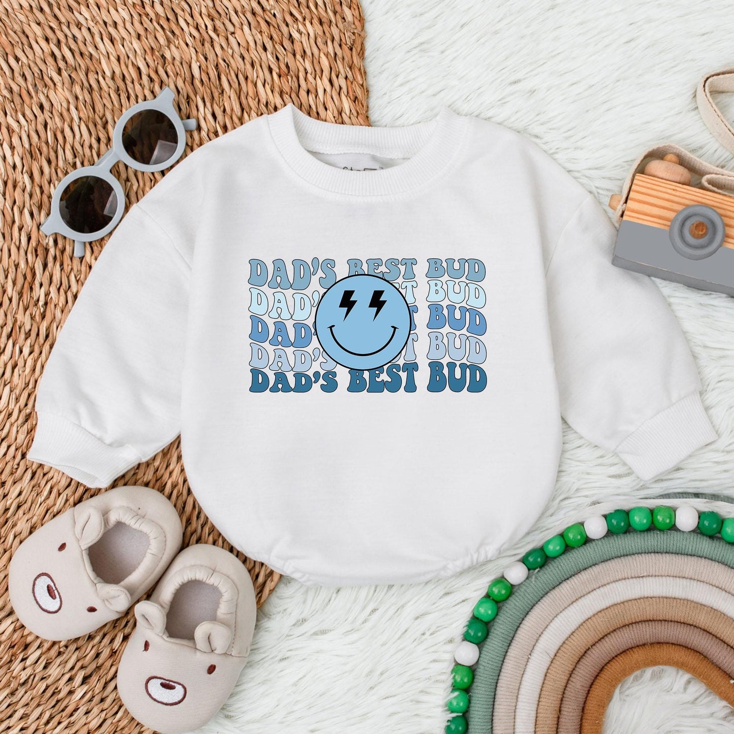 Dad's Best Bud Golfing Bubble Romper for Newborn Baby Boy or Girl - Adorable Father Son Golf Outing Bodysuit - Perfect Baby Shower & Father's Day Gift
