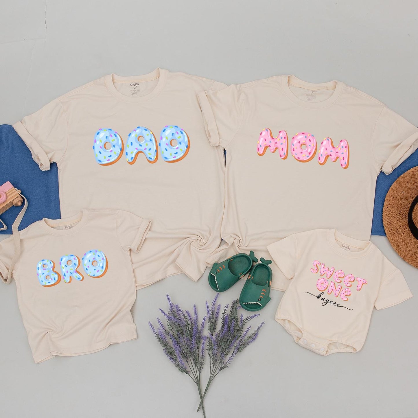 Donut Birthday Shirts Sweet One Family Matching Outfits First Birthday Celebration Kids Donut Party Clothing