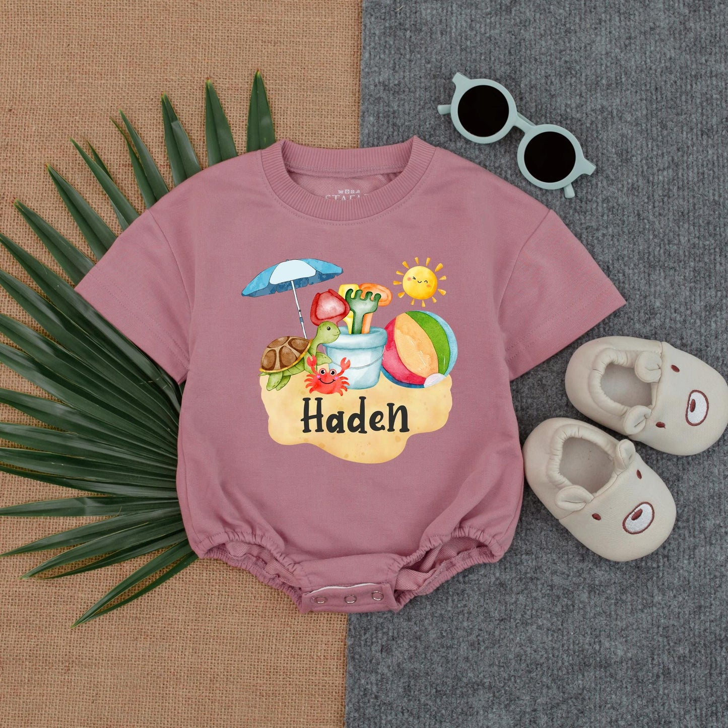 My First Beach Vacation Baby Romper Short Sleeve Summer Clothes 1st Vacation Baby Beach Bodysuit Vacation Outfit