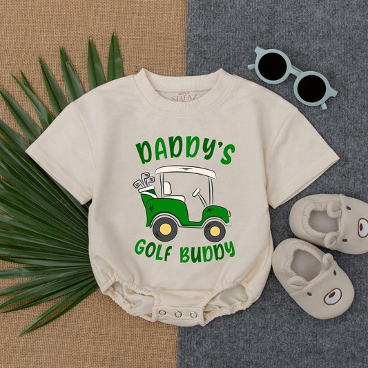 Daddy's Golf Buddy Baby Bodysuit - Retro Baseball Era Boy's Romper, Baby Shower Gift, Short Sleeve, Summer Infant Clothes