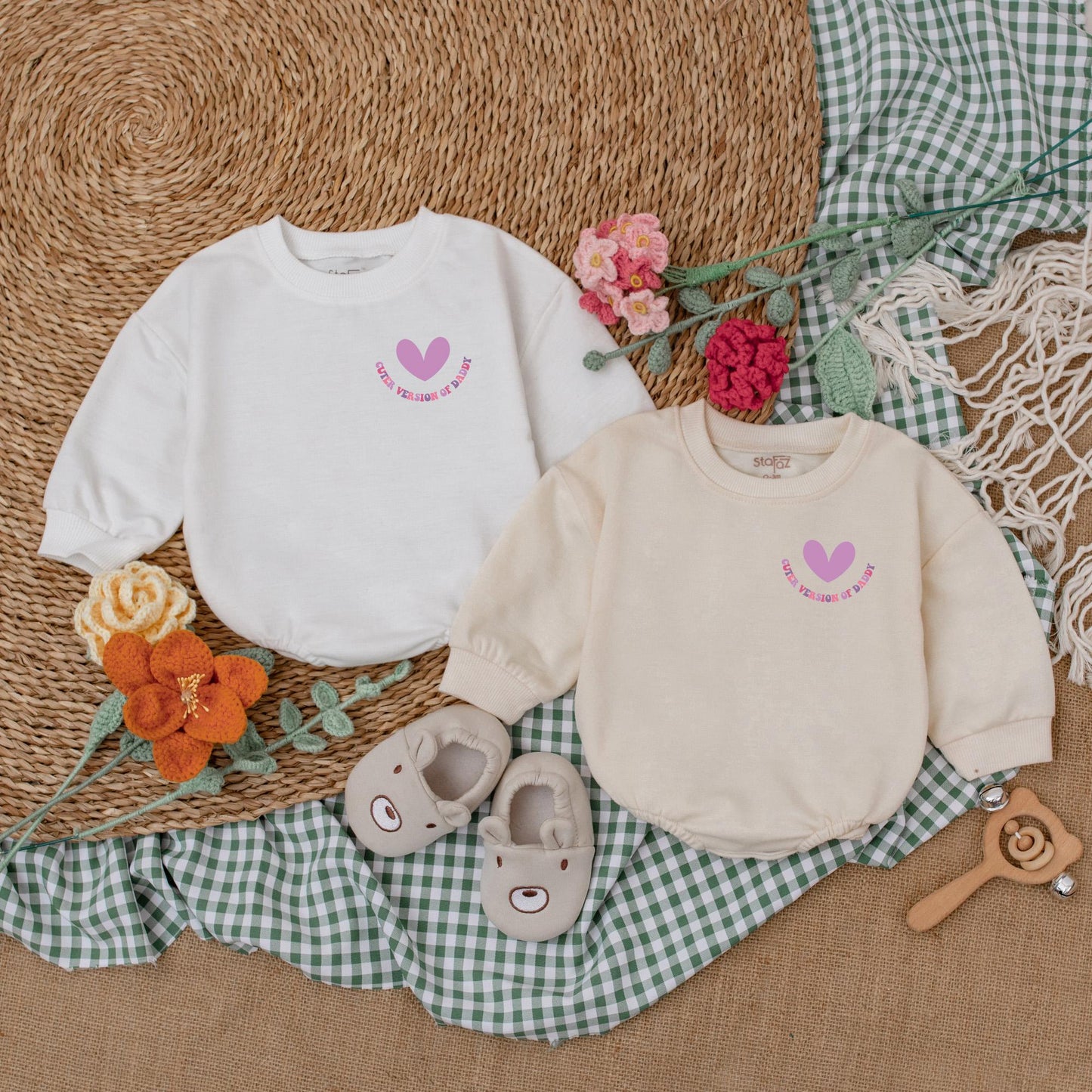 Adorable Cuter Version of Daddy Baby Girl Romper Bodysuit First Father's Day Gift Daddy and Me Matching Outfit New Baby Shower Present Comfortable Cotton