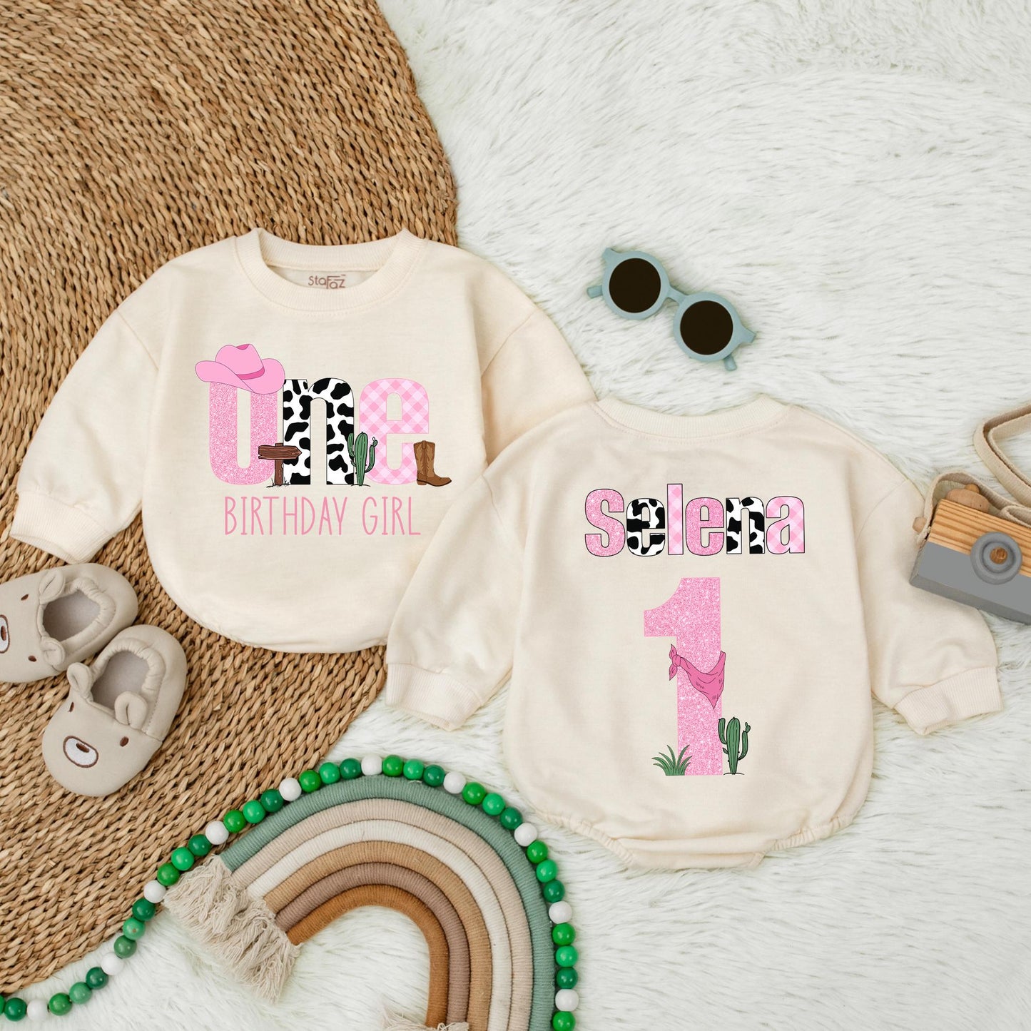 My First Rodeo Bubble Romper Western Cowgirl 1st Birthday Outfit Baby Girl Newborn Outfit Adorable Western Style Gift