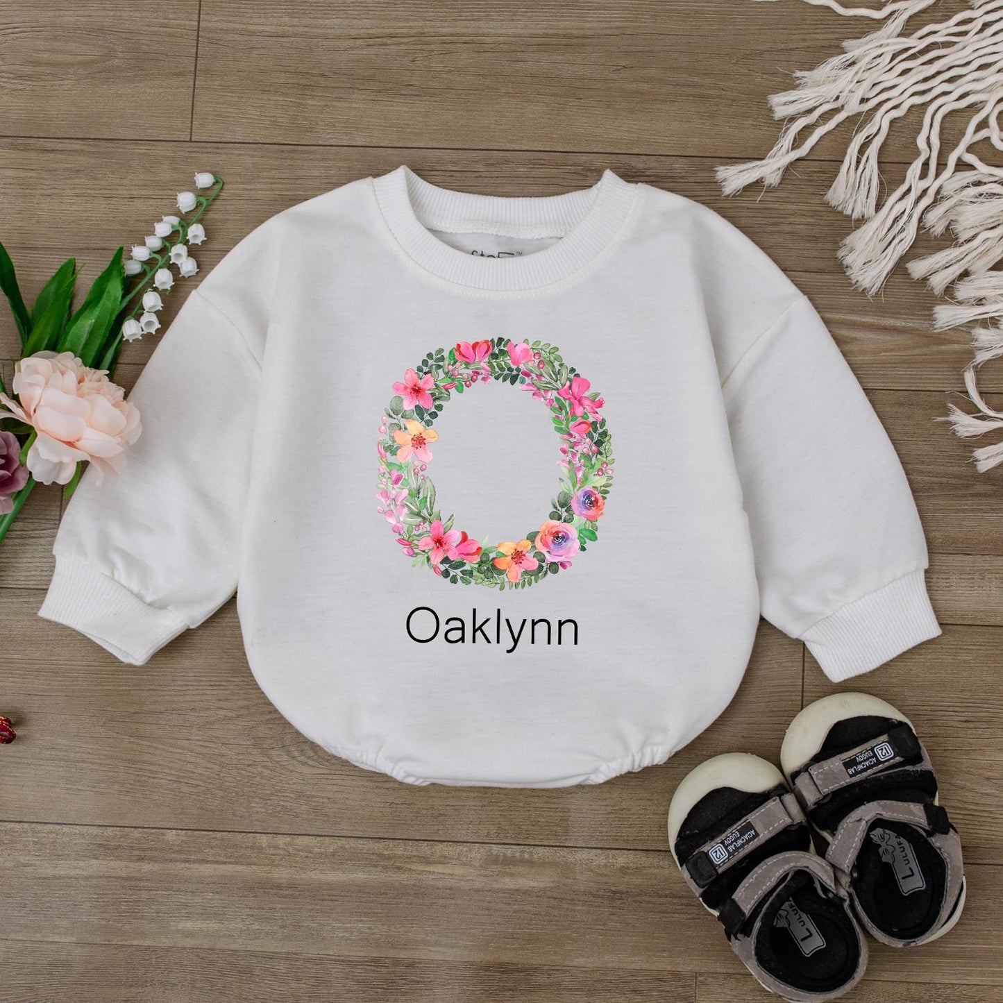 Custom Name Baby Girl Romper Personalized Outfit Shower Gift Newborn Girl Clothes Short Sleeve Bubble Outfit